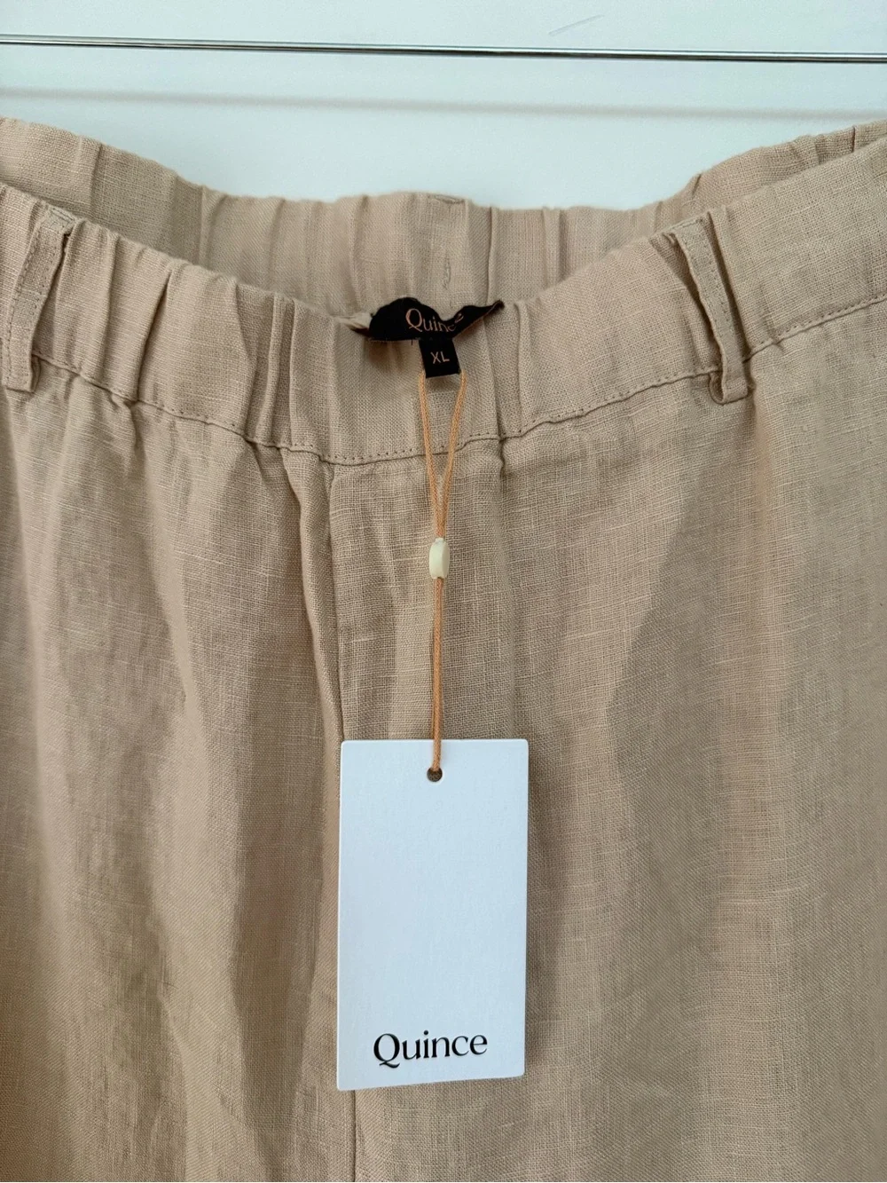 Quince Wide-Leg Linen Pants in Tan